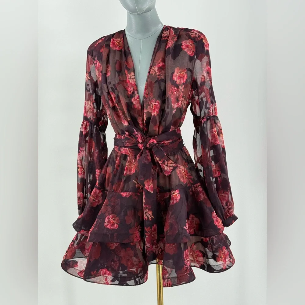 🆕 BRONX & BANCO 🧿 NWOT Bedouin Coastal Mini Dress, Rose Burnout - Sz S US 4 - Picture 4 of 17